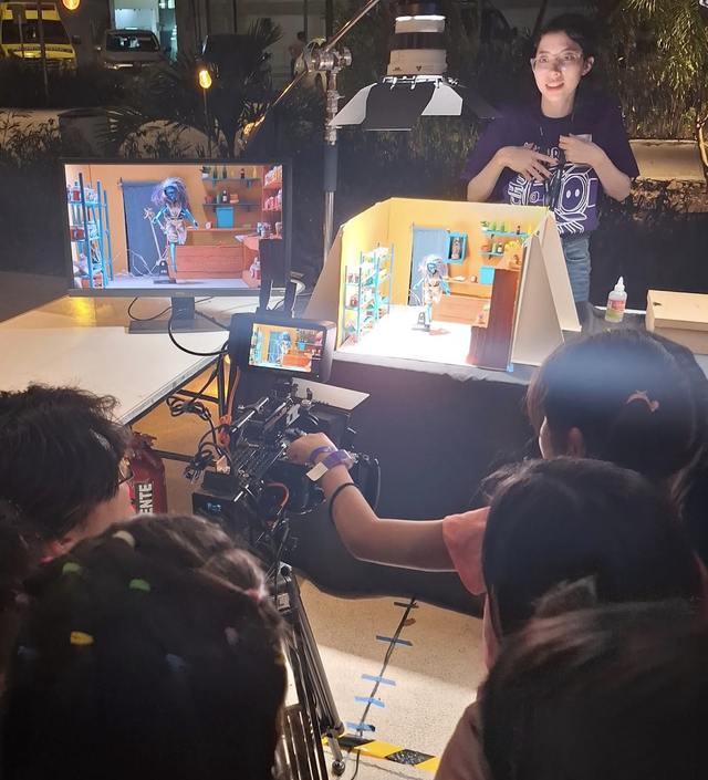 Set de stop motion durante un taller del festival